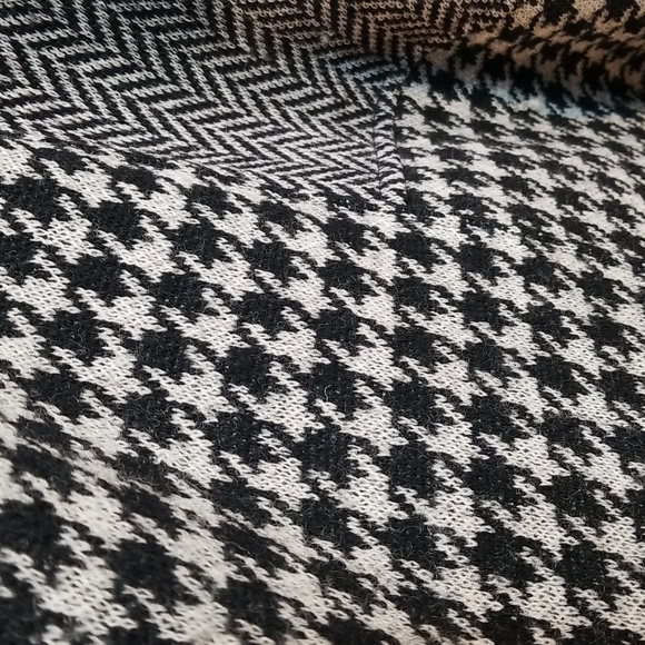 100% wool Katie Todd S/M jacket/cape/poncho type black grey patterned - Picture 8 of 12